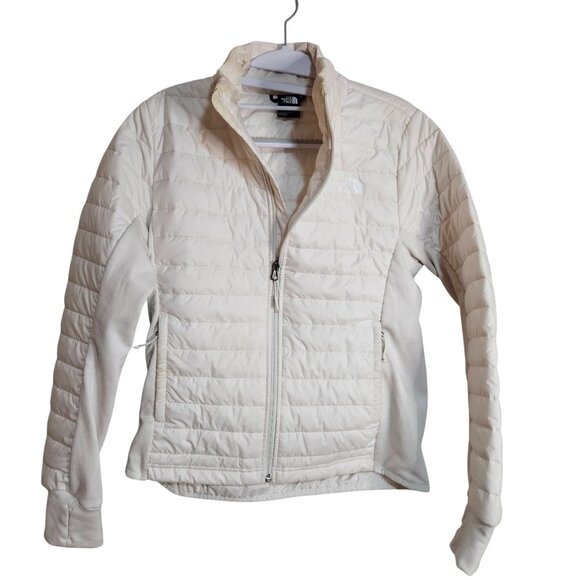The North Face Canyonlands Hybrid Woman's  Ivory Lightweight Quilted Jacket Flaw - Picture 1 of 16
